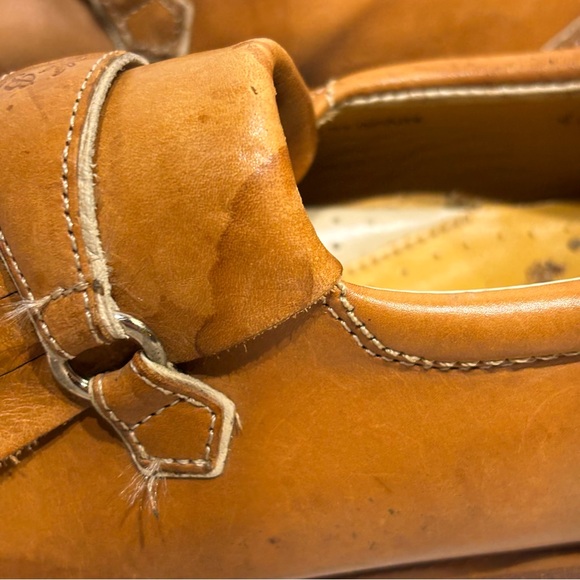 Tommy Bahama Tan Leather Golf Loafers Womens Size 6.5 Slip-On Shoes - Picture 13 of 15
